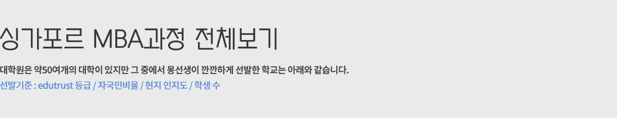 싱가포르 MBA과정 전체보기