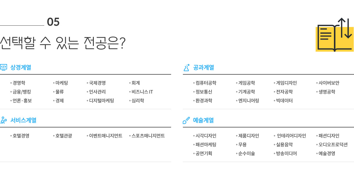 05 선택할 수 있는 전공은?