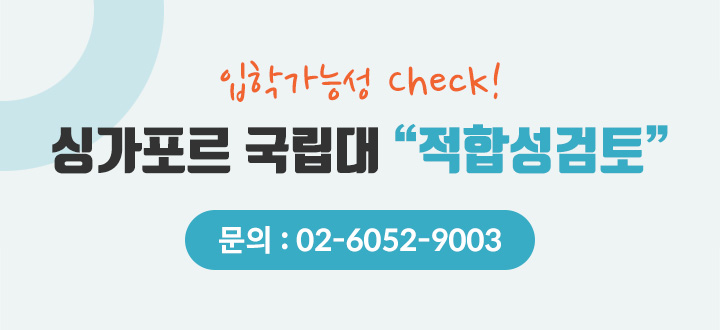 싱가포르 국립대 적합성검토 문의:02-6052-9003